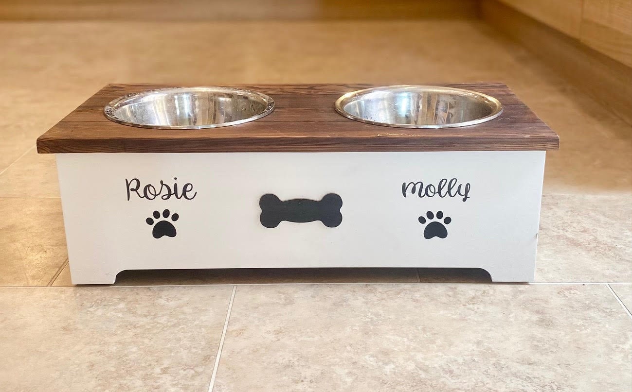 Personalised luxury dog feeding station Etsy
