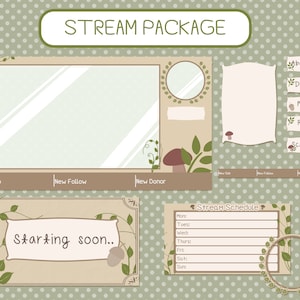 Pacchetto Cottagecore / Twitch Stream Bundle / Sovrapposizioni, Pannelli, VTuber, Layout