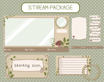 Cottagecore | Twitch Stream Bundle Package | Overlays, Panels, VTuber, Layouts