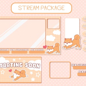 Kawaii Shiba / Twitch Stream Bundle Package / Sovrapposizioni, Pannelli, VTuber, Layout