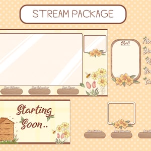 Spring Time Floral  | Twitch Stream Bundle Package | Overlays, Panels, VTuber, Layouts