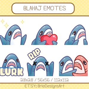 Blahaj Emotes Pack for Twitch /Blue Shark/Cute Shark