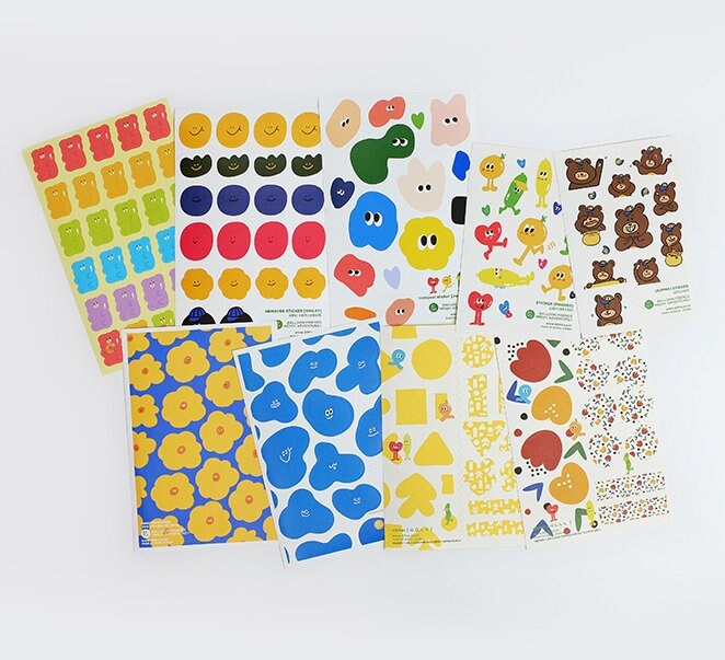 bear sticker character sticker korean pattern sticker etsy