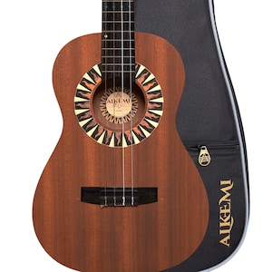 Alkemi Ukulele 30&quot; Baritone Signature Rosette All Mahogany with Quality Gigbag