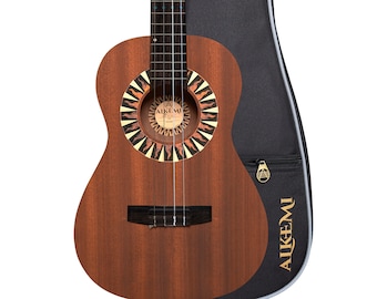 Alkemi Ukulele 30&quot; Baritone Signature Rosette All Mahogany with Quality Gigbag