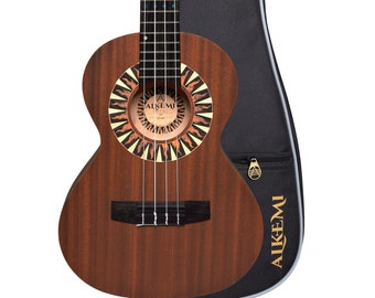 Alkemi Ukulele 25" Tenor Signature Rosette All Mahogany with Quality Gigbag