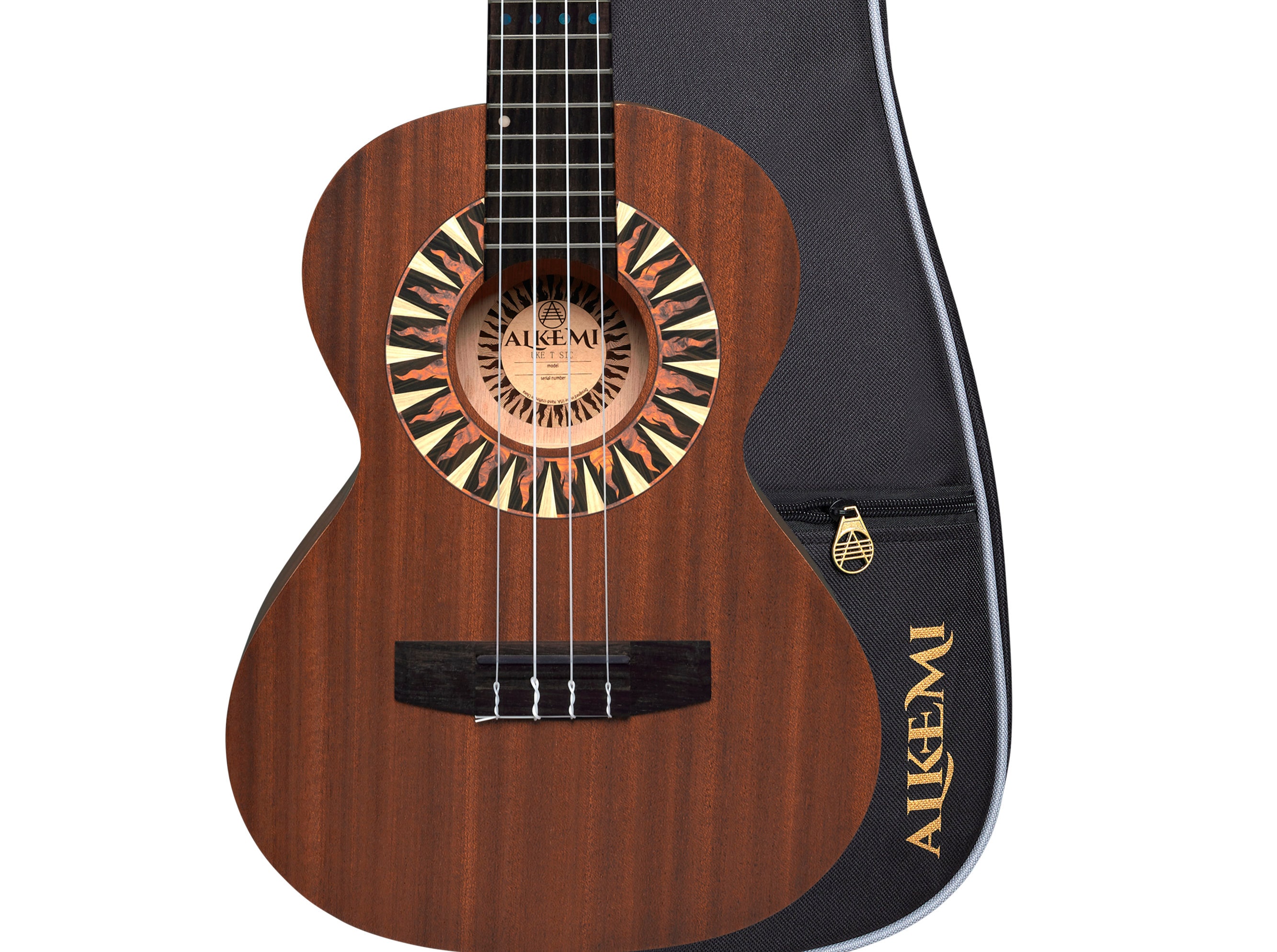 Alkemi Ukulele 25" Tenor Signature Rosette All Mahogany with Quality Gigbag