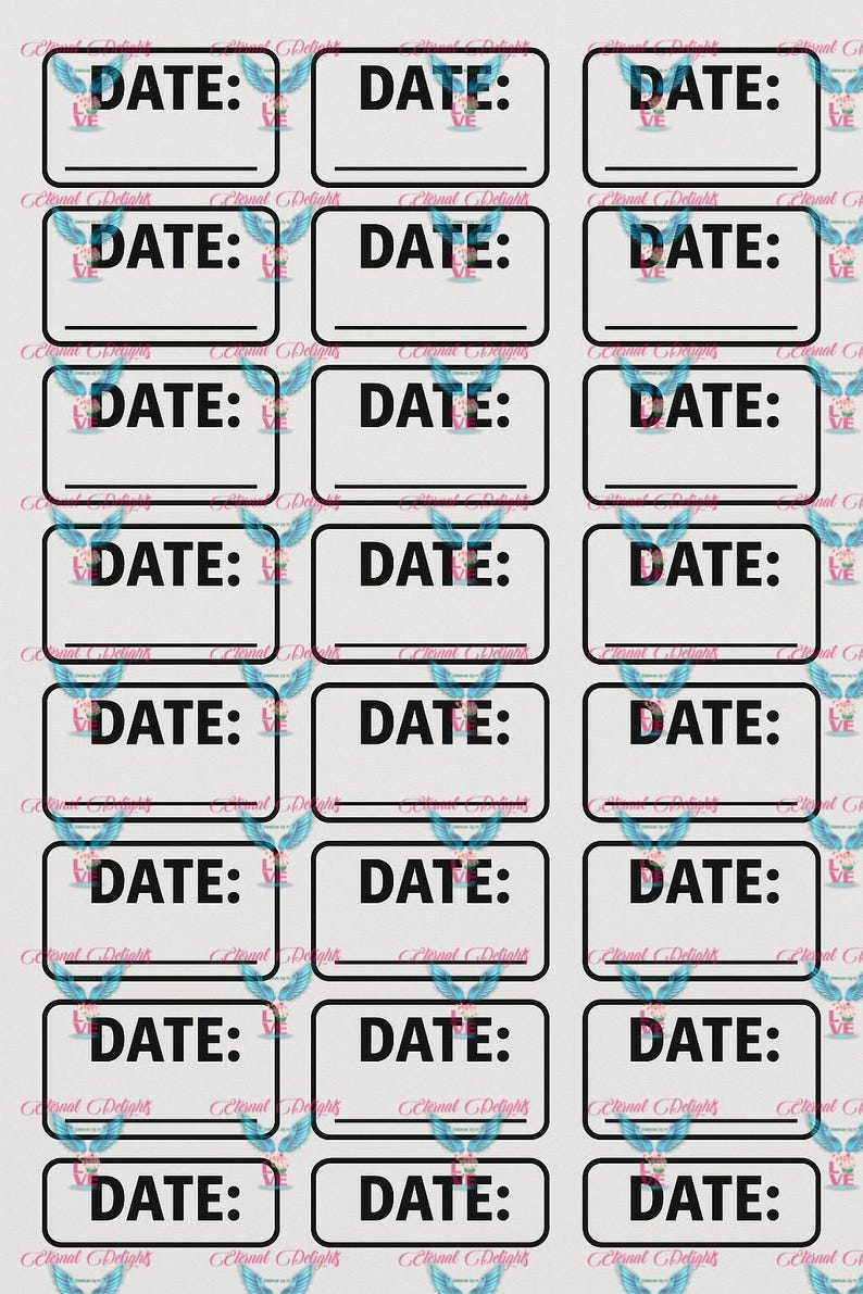 Date Printable Stickers, Tags or Labels |labels | 