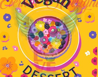 21pcs Vegan Dessert Labels/Stickers- Square, English Language, Printable**DIGITAL DOWNLOAD ONLY**