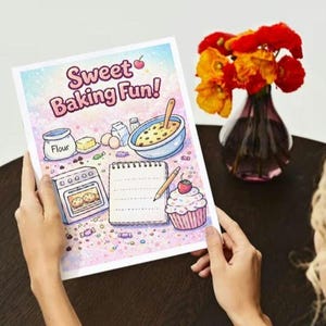 Sweet Baking Activity Book for Kids | Dessert Coloring Pages | Printable | Activity Book | Baking Theme Learning Pages | Recipe Pages