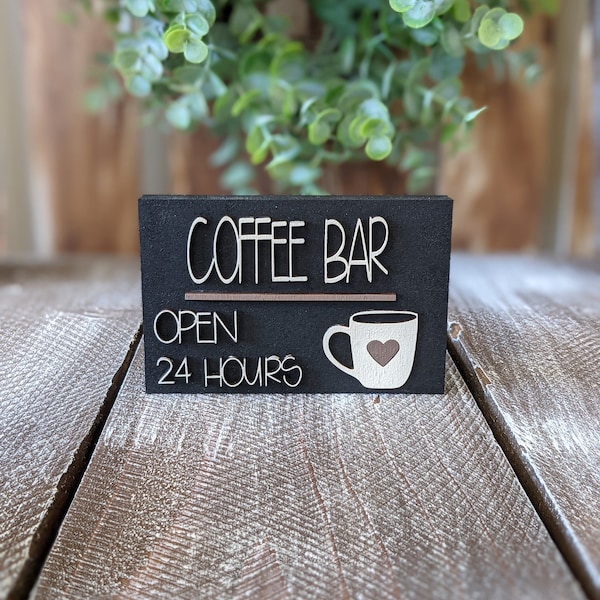 Coffee Bar Mini Sign, Coffee Tier Tray, Everyday Decor