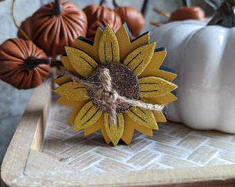 Fall Tiered Tray Decor, Sunflower Tier Tray, Fall Tray Stander, Fall 3d sign, shelf setter, autumn mantel, Sunflower Mini Setter