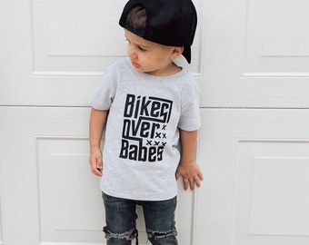 Bikes Over Babes Boys Shirt / Bike Infant Onesie / Newborn 3 6 9 12 18 2T 3T 4T XS S M L XL / Boy Clothes / Infant Boy / Trendy Boy Shirt