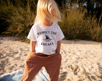 Respect The Locals Shirt / Toddler Tee / Toddler Girl / Toddler Boy / Toddler Clothes / Minimalist Tee / 6 12 18 24 2T 3T 4T / Surfer Kids