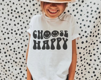 Choose Happy Kids T / Choose Happy Toddler T / Hippy kids T / Boho Toddler T / Retro Kids Clothes / Infant T / 6 18 24 2T 3T 4T