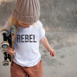 Rebel Kids T / Toddler Skater T / Hipster Kids Shirt / Minimalist Child T / Boy Clothes / 6 months 12 months 18 months 2T 3T 4T/ Toddler image 2