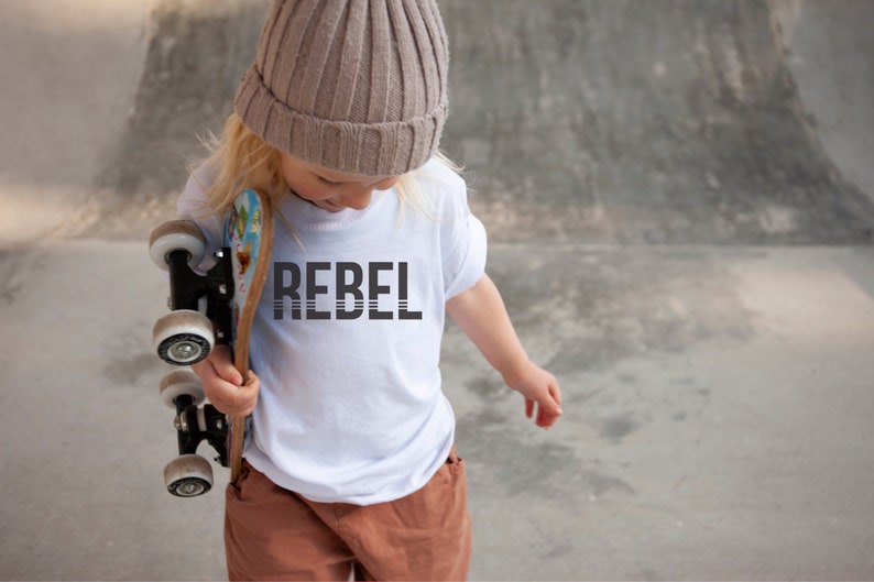 Rebel Kids T / Toddler Skater T / Hipster Kids Shirt / Minimalist Child T / Boy Clothes / 6 months 12 months 18 months 2T 3T 4T/ Toddler image 2