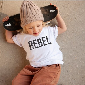 Rebel Kids T / Toddler Skater T / Hipster Kids Shirt / Minimalist Child T / Boy Clothes / 6 months 12 months 18 months 2T 3T 4T/ Toddler image 1