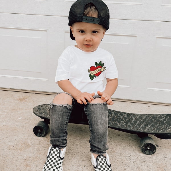 Toddler Boy Shirt / Boy Shirt / 6 12 18 24 2t 3t 4t xs s m l xl / Skater Shirt / Biker Shirt / Tattoo Shirt / Trendy Boy Shirt / Modern Boy