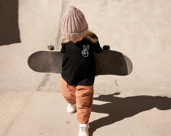 Peace Sign Shirt / Long Sleeve Tee / Boho Tee / Minimalist Tee / Hippy Tee / Toddler Girl Clothes / Toddler Boy Clothes / Hipster Clothes