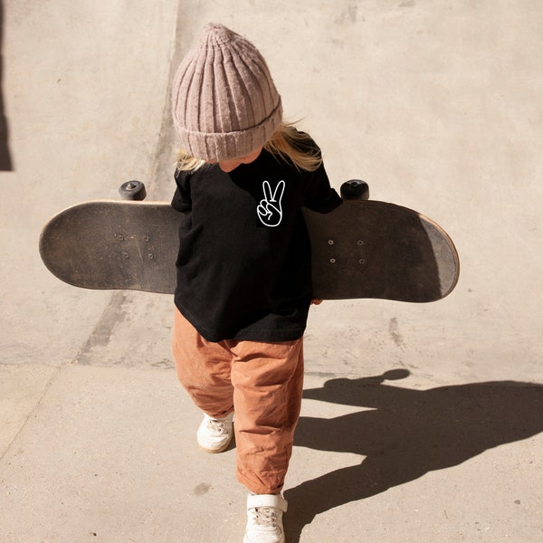 Peace Sign Shirt / Long Sleeve Tee / Boho Tee / Minimalist Tee / Hippy Tee / Toddler Girl Clothes / Toddler Boy Clothes / Hipster Clothes