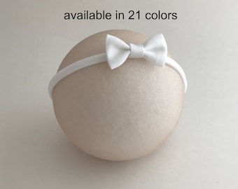 Newborn Ity Bity 2 inch Bows Soft Infant Headbands Baptism Soft Cotton Bows Baby Toddler Nylon Headbands 21 fun Colors Will Ship in 1-3 Days