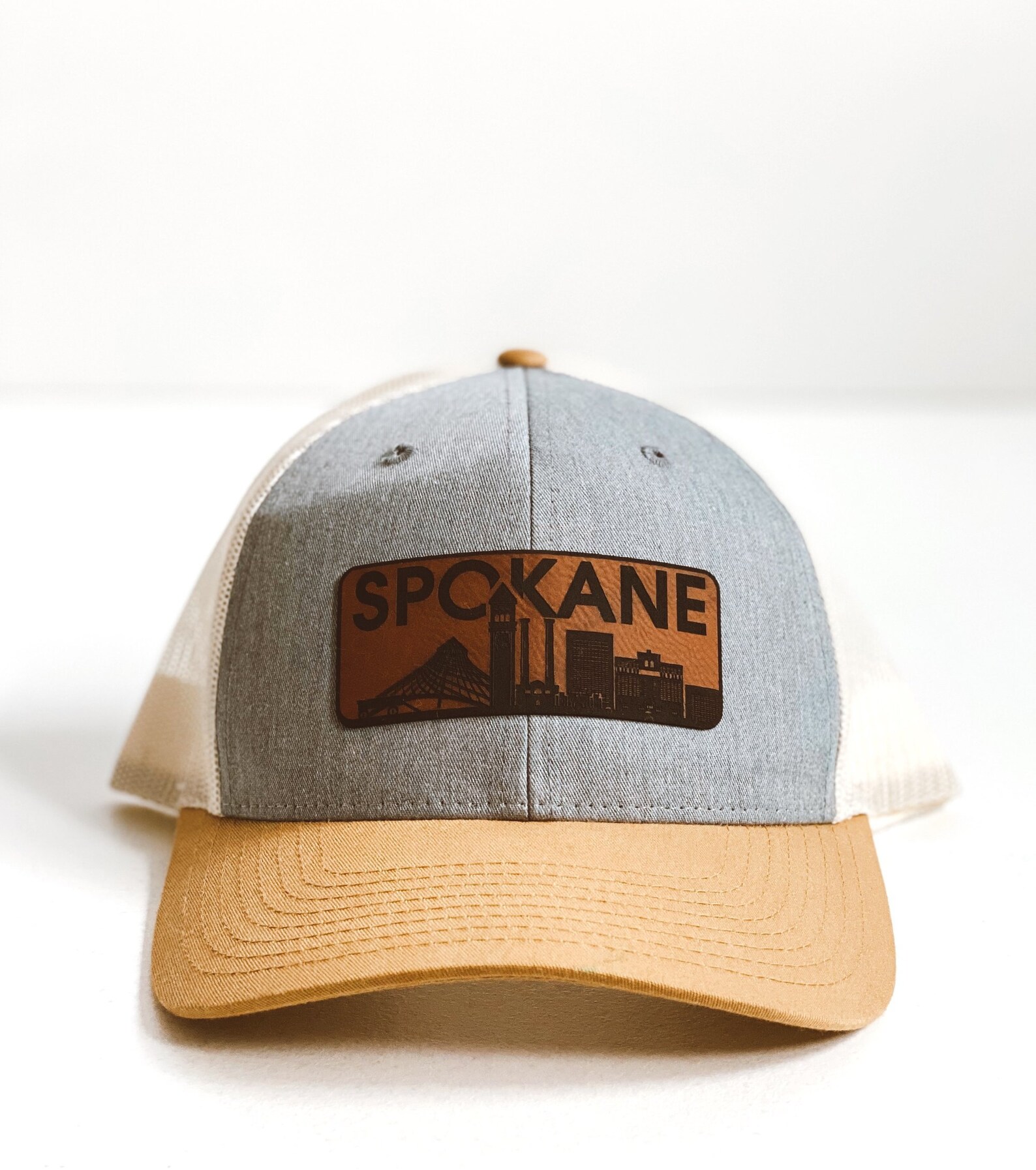 Spokane Leather Patch Hat Spokane Washington Spokane Valley Etsy