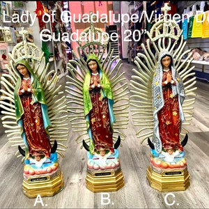 Estatuas de Nuestra Señora de Guadalupe/La Virgen De Guadalupe de 20"