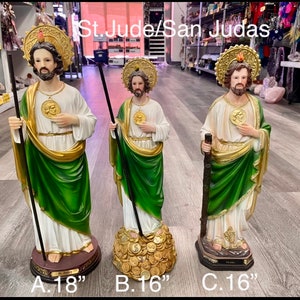 Saint Jude/San Judas 18&quot; or !6 &quot;Statues