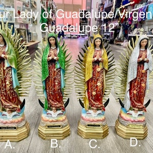 Estatuas de Nuestra Señora de Guadalupe/La Virgen De Guadalupe de 12"