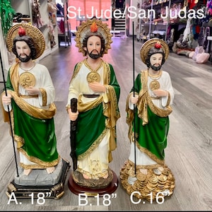 St. Jude/San Judas 18&quot; or 16&quot; Statues