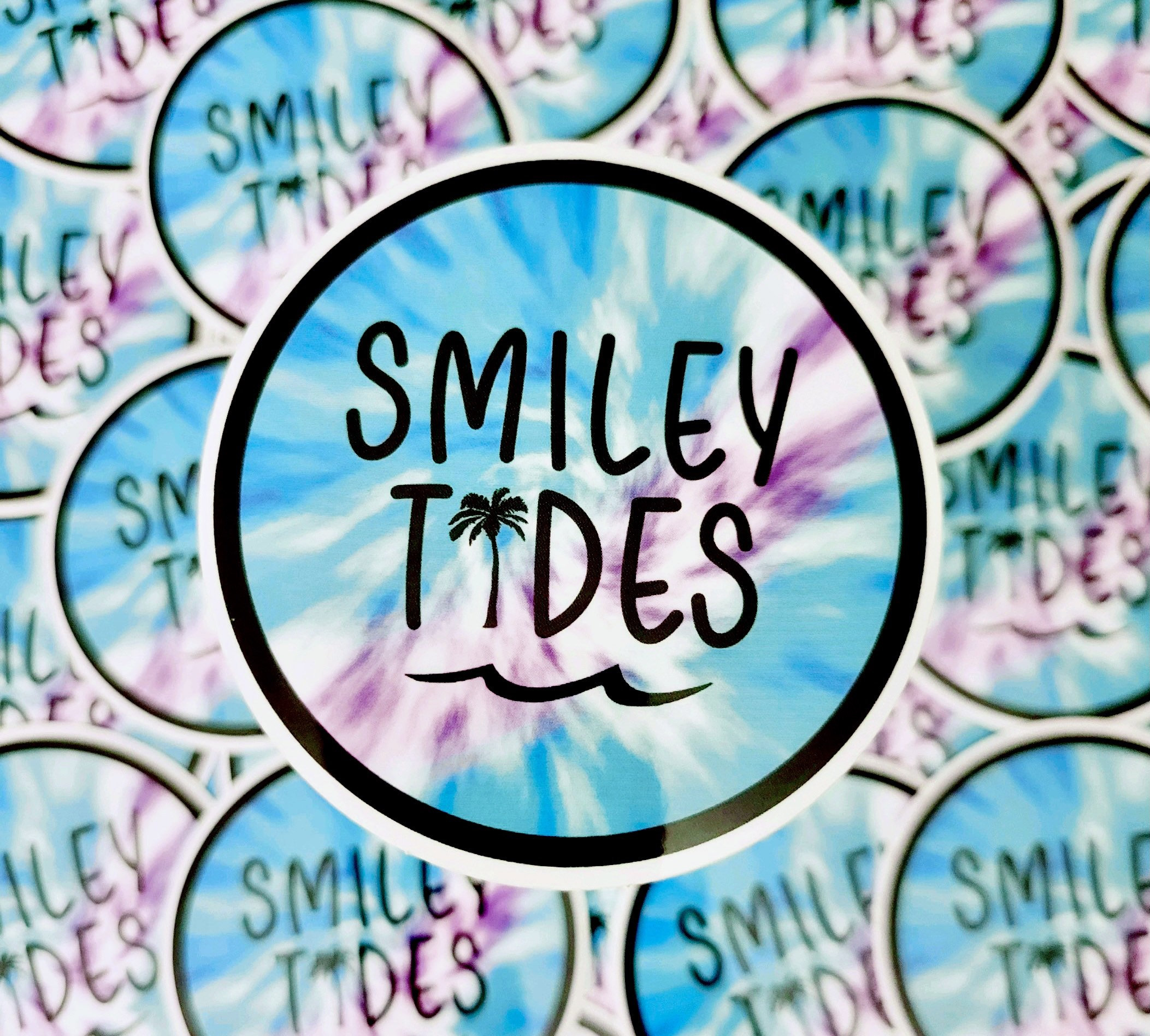 Smiley Tides Stickers - Transparent Vinyl Sticker - Weed Cannabis ...