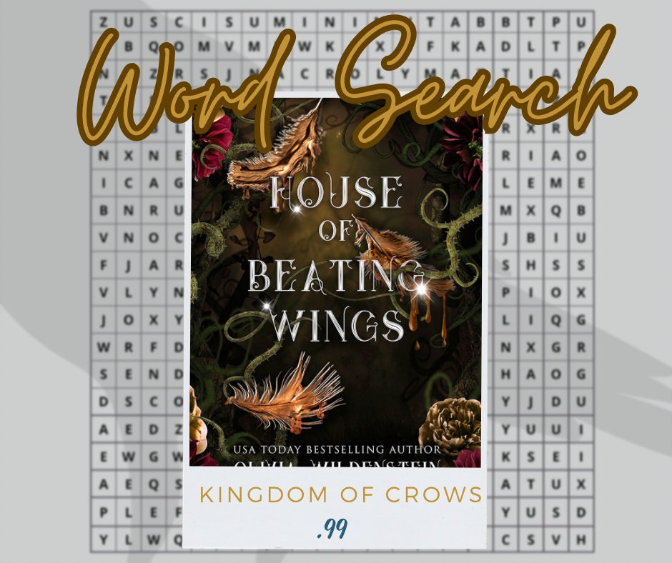 House of Beating Wings Word Search Olivia Wildenstein Etsy
