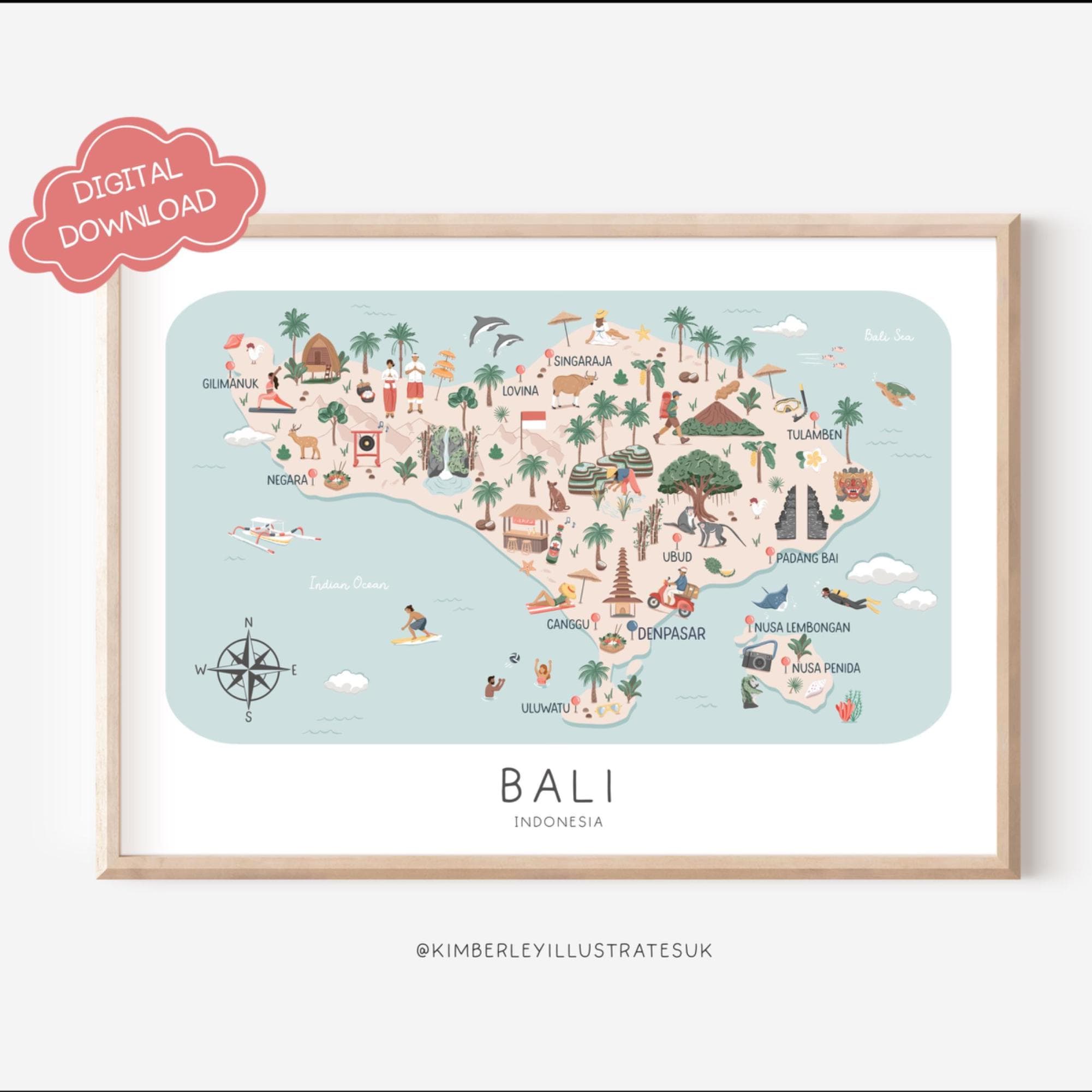 バリ島の地図 - Etsy 日本