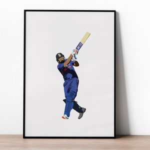 Rohit Sharma Poster - Cricket - Cricket Poster - Indien - WM - Captain -Print - Indisches Cricket - Bharat Army - Finale - T20 - ODI - ICC