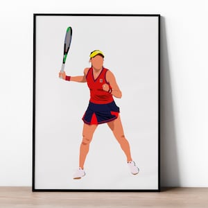 Emma Raducanu Poster - Tennis - US Open - UK -Championship - Tennis print - Women&#39;s Tennis - Tennis poster - Hard court - Racket - British
