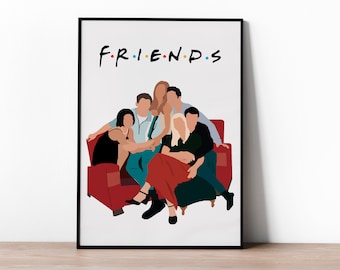 Friends poster, Central Perk Coffee Shop,  Minimalist TV Poster, Unique Art Print, TV poster, The one with, Friends, New York, Friends print