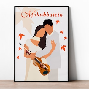 Mohabbatein - Bollywood - Bollywood posters - Shah Rukh Khan - Aishwarya Rai Bachchan -  Bollywood print - Hindi - Indian films - film