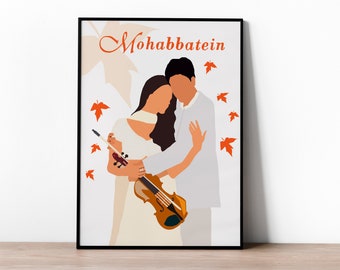 Mohabbatein - Bollywood - Bollywood posters - Shah Rukh Khan - Aishwarya Rai Bachchan -  Bollywood print - Hindi - Indian films - film