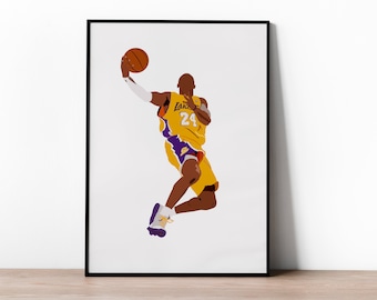 Kobe Bryant Poster - NBA Posters, LA Lakers - Kobe Bryant tribute Poster - Basketball - Los Angeles - Kobe - Basketball Fan - Black Mamba