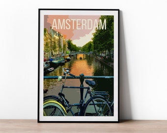 Amsterdam Print - Amsterdam poster - Amsterdam Wall Art Print | Travel Poster, Amsterdam travel poster, Amsterdam photography travel poster
