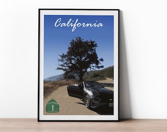 California Print - California poster, Route 1 Wall Art Print | Travel Poster, California travel poster, California photography travel poster