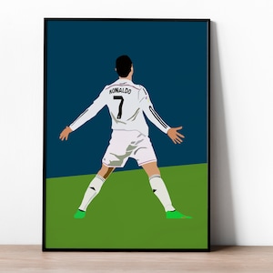 Cristiano Ronaldo Poster - Football Posters, Real Madrid - Cristiano Poster - Ronaldo Print - Football legends Prints - Real Madrid fan