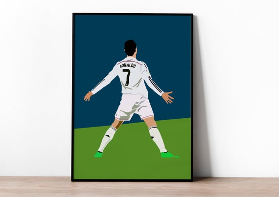 Cristiano Ronaldo Poster - Football Posters, Real Madrid - Cristiano Poster - Ronaldo Print - Football legends Prints - Real Madrid fan