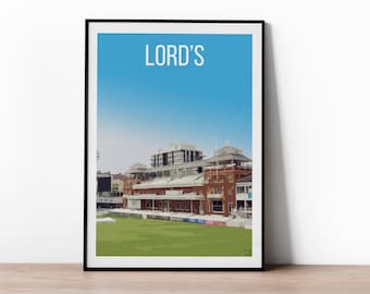 Lord's Print - Cricket poster - Lord's Cricket Ground Art Print | Sport Poster, Sporting venue, England Cricket, London Stadium - Barmy Army