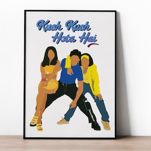 Kuch Kuch Hota Hai - Bollywood - Bollywood posters - Shah Rukh Khan - Kajol - Rani Mukherjee - Bollywood print - Hindi - Indian films - film