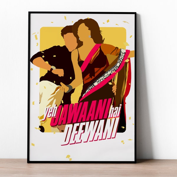 Yeh Jawaani Hai Deewani - Bollywood - Bollywood posters - Ranbir Kapoor - Deepika Padukone - Bollywood print - Hindi - Indian films - film