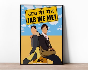 Jab we met- Bollywood - Bollywood posters - Shahid Kapoor - Kareena Kapoor - Bollywood print - Hindi - Indian films - film