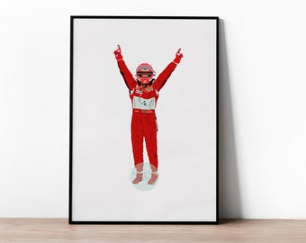 Michael Schumacher Poster, F1 Poster, Formel 1, Ferrari, Rennfahrer, F1 Fahrer, Motorsport Print, F1 Print