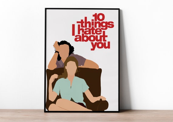 10 Things I Hate About You Poster, Movie Poster, Heath Ledger, American  Movie, 1990s Minimalist Movie Poster, Unique Art Print, Shakespeare -   Sweden
